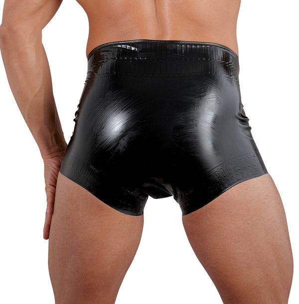Schwarzer Latex-Windelslip mit wellig geprägten Rändern von Late X – Ansicht 3