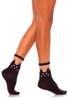 Schwarze blickdichte Söckchen mit süßem Katzendesign | Leg Avenue