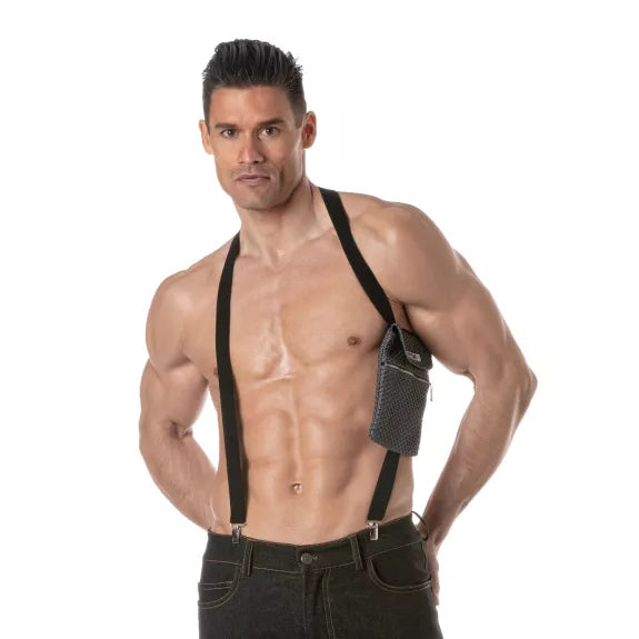 Herren Harness mit 3D Mesh & verstellbarer Tasche - Grau | TOF Paris