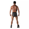 3D Taillenschürze Schwarz-Grau - Sexy Mesh, elastischer Bund | TOF Paris
