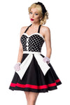 Neckholder Kleid schwarz/weiß/rot | Belsira SALE