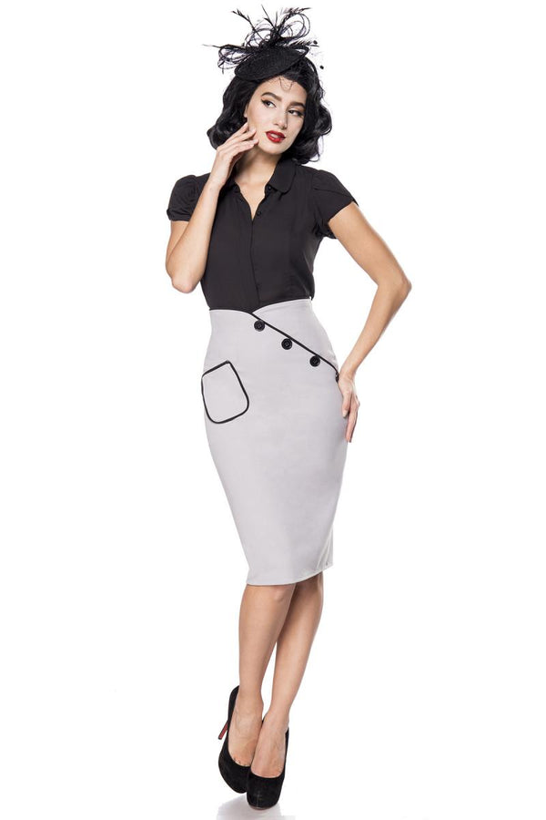 Bleistiftrock (schwarz/grau) | Belsira SALE