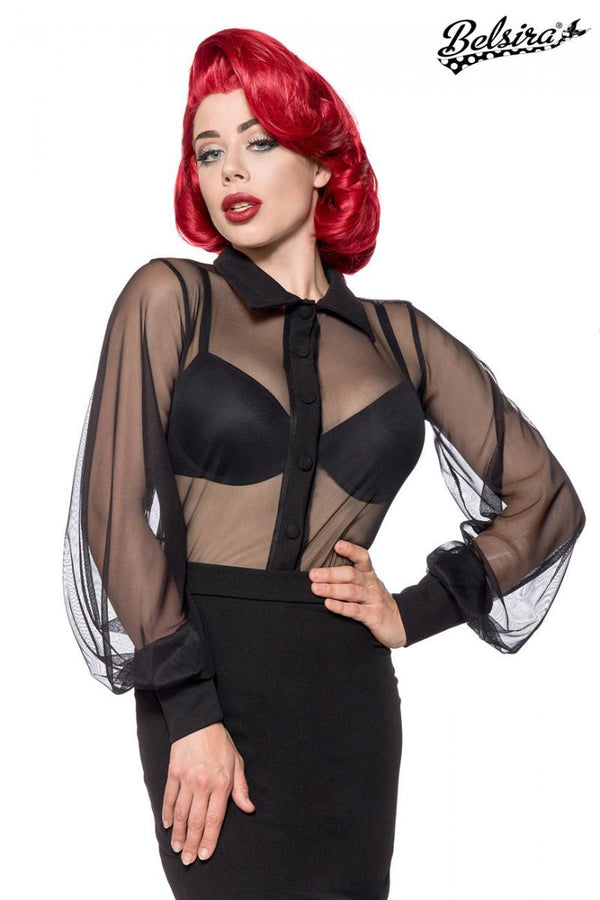 Belsira Netz-Bluse schwarz | Belsira