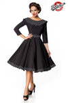 Swing-Kleid Belsira Premium Vintage mit Kragen schwarz/weiss