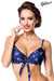 Bikini mit Ankermuster zum binden mit Raffung & Schleifchen blau