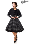 Elegantes Swing-Kleid mit Cape und Stoffknöpfen | Belsira