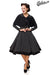 Elegantes Swing-Kleid mit Cape und Stoffknöpfen | Belsira