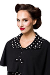 Elegantes Swing-Kleid mit Cape und Stoffknöpfen | Belsira