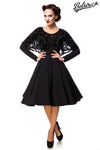 Elegantes Retrokleid mit Netz-Cape und Tellerrock | Belsira