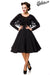 Elegantes Retrokleid mit Netz-Cape und Tellerrock | Belsira