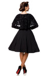 Elegantes Retrokleid mit Netz-Cape und Tellerrock | Belsira