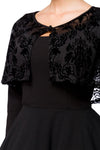 Elegantes Retrokleid mit Netz-Cape und Tellerrock | Belsira