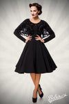 Elegantes Retrokleid mit Netz-Cape und Tellerrock | Belsira