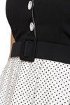 Elegantes Retrokleid mit Punkten und kleinem Kragen | Belsira
