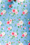 Vintage Badeanzug blau kariert mit Rosenmuster | Belsira SALE