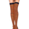 Schwarz-oranges modisches Capri Strumpfhosen Set mit markanten Streifen | Leg Avenue