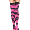 Schwarz pinke aufregende gestreifte Capri Strumpfhose im Rave Stil | Leg Avenue