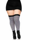 Gestreifte Overknee Strümpfe aus Nylon - Halterlose Damen Strümpfe Queen Size | Leg Avenue