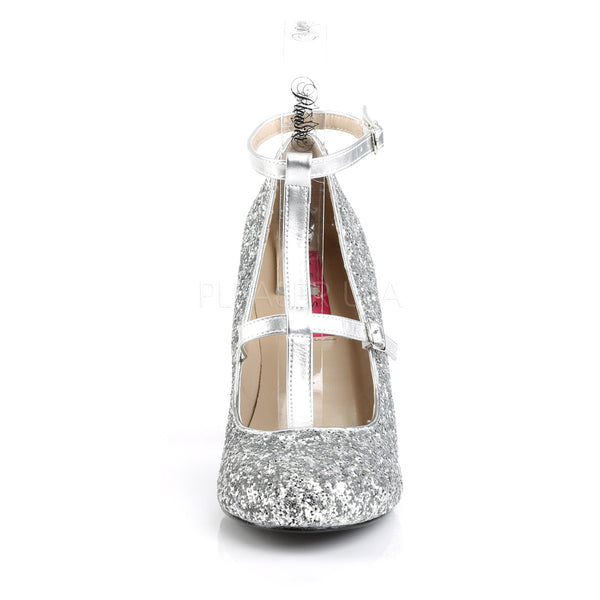 Pleaser Pumps QUEEN-01 silber | Pleaser Pink Label SALE
