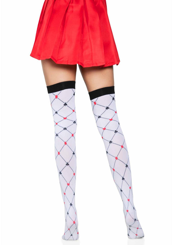 Bunte verspielte Strumpfhose im Karten Design von Leg Avenue – Ansicht 6