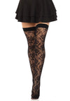 Netzstrümpfe mit Rosendesign - Halterlose Strümpfe mit floralem Muster | Leg Avenue