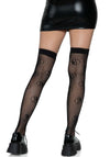 Sexy Overknee-Strümpfe mit Yin Yang Netzoptik in Schwarz | Leg Avenue