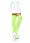 Neongrüne aufreizende halterlose Strümpfe für spektakuläre Rave Outfits von Leg Avenue – Ansicht 3