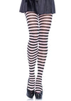 Schwarzweiße aufregende gestreifte Strumpfhose für atemberaubende Styles von Leg Avenue