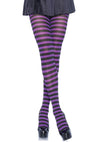 Schwarzlila aufregende gestreifte Strumpfhose für atemberaubende Styles von Leg Avenue