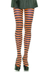 Schwarzes und oranges aufregendes Streifen Muster Strumpfhosen Paar von Leg Avenue