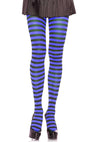Schwarze verführerische Strumpfhose mit royalblauen Streifen von Leg Avenue