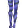 Schwarze verführerische Strumpfhose mit royalblauen Streifen | Leg Avenue