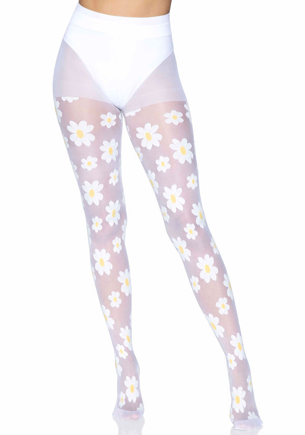 Transparente Nylon Strumpfhose mit floralem Muster - Nylons | Leg Avenue