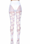 Transparente Nylon Strumpfhose mit floralem Muster - Nylons | Leg Avenue
