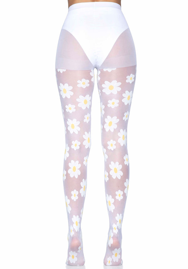 Transparente Nylon Strumpfhose mit floralem Muster - Nylons | Leg Avenue