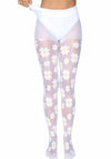 Transparente Nylon Strumpfhose mit floralem Muster - Nylons | Leg Avenue