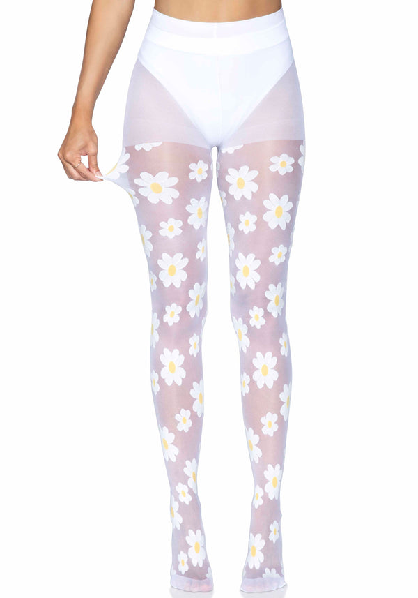 Transparente Nylon Strumpfhose mit floralem Muster - Nylons | Leg Avenue