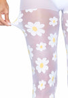 Transparente Nylon Strumpfhose mit floralem Muster - Nylons | Leg Avenue