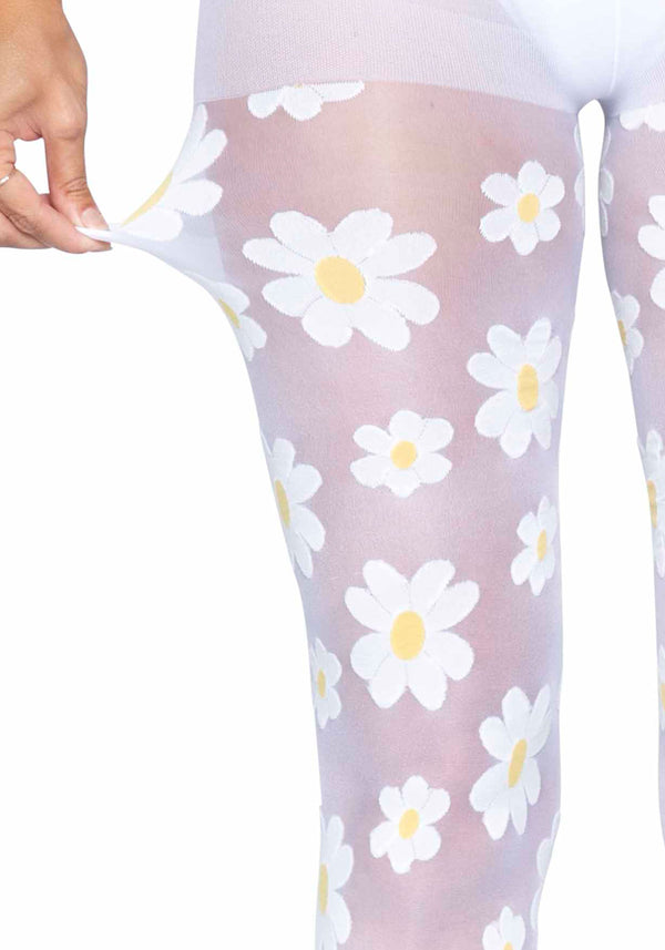 Transparente Nylon Strumpfhose mit floralem Muster - Nylons | Leg Avenue