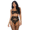 BH & Strumpfgürtel mit Sexy Slip - Schwarz | Shots
