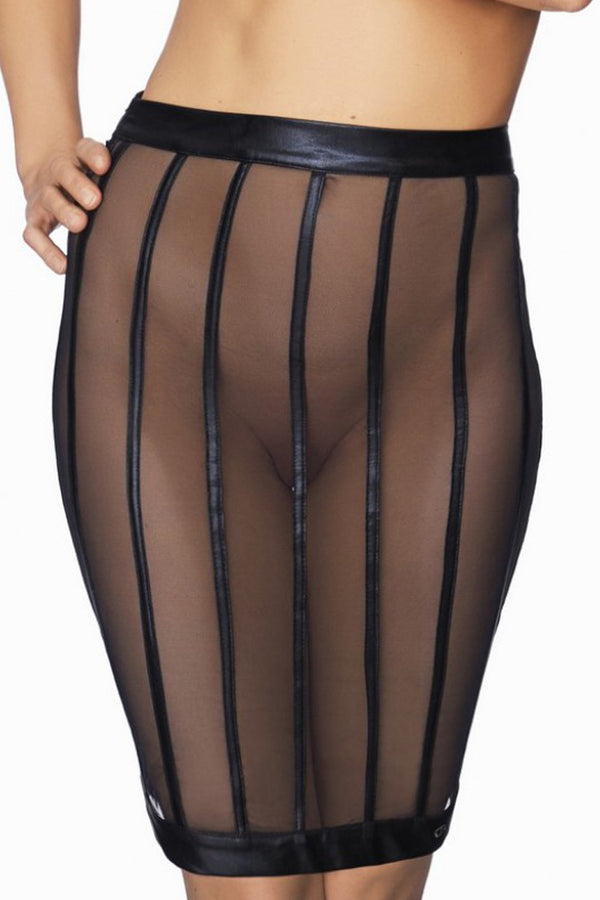 Eleganter Wetlook-Tüll-Rock mit verdecktem Reißverschluss | 7Heaven