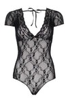Spitzen Body in Blumendesign mit tiefem Rückenausschnitt, sexy Dessous | Leg Avenue