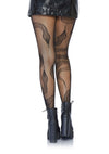 Schwarze extravagante Netzstrumpfhose mit verführerischen Spitzen Schlangen von Leg Avenue – Ansicht 3