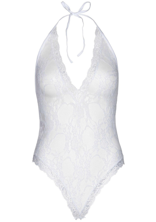 Weißes verlockendes Dessous Set mit tiefem Ausschnitt von Leg Avenue – Ansicht 5