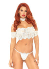 Verführerisches florales Spitzen Set mit passendem Choker von Leg Avenue