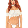 Verführerisches florales Spitzen Set mit passendem Choker | Leg Avenue