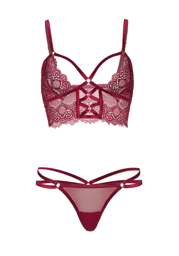 Sexy Spitzen-BH und String - verführerisches Dessous-Set | Leg Avenue