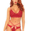 Rotes sündiges Spitzen Dessous Set mit verführerischen Cut-Outs | Leg Avenue