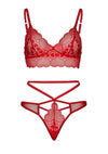 Rotes sündiges Spitzen Dessous Set mit verführerischen Cut-Outs von Leg Avenue – Ansicht 6