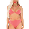 Korallenfarbenes verführerisches BH und Slip Set | Leg Avenue